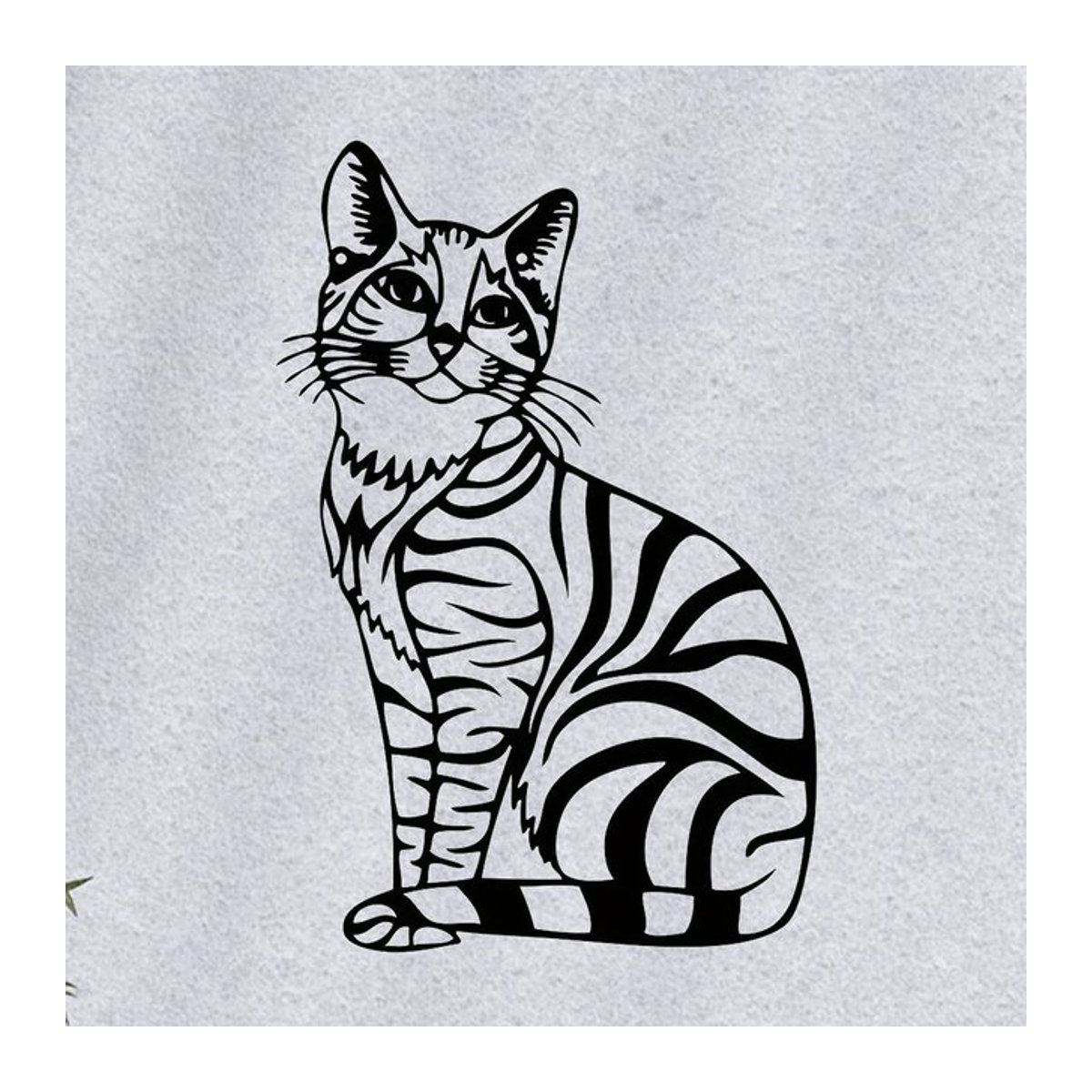 HELLOYOUNG Metall Wandbehang Anmutige Katze Wald Kabine in Schwarz, Wandmontage Hochformat B: 20 cm, H: 30 cm - Bild 1