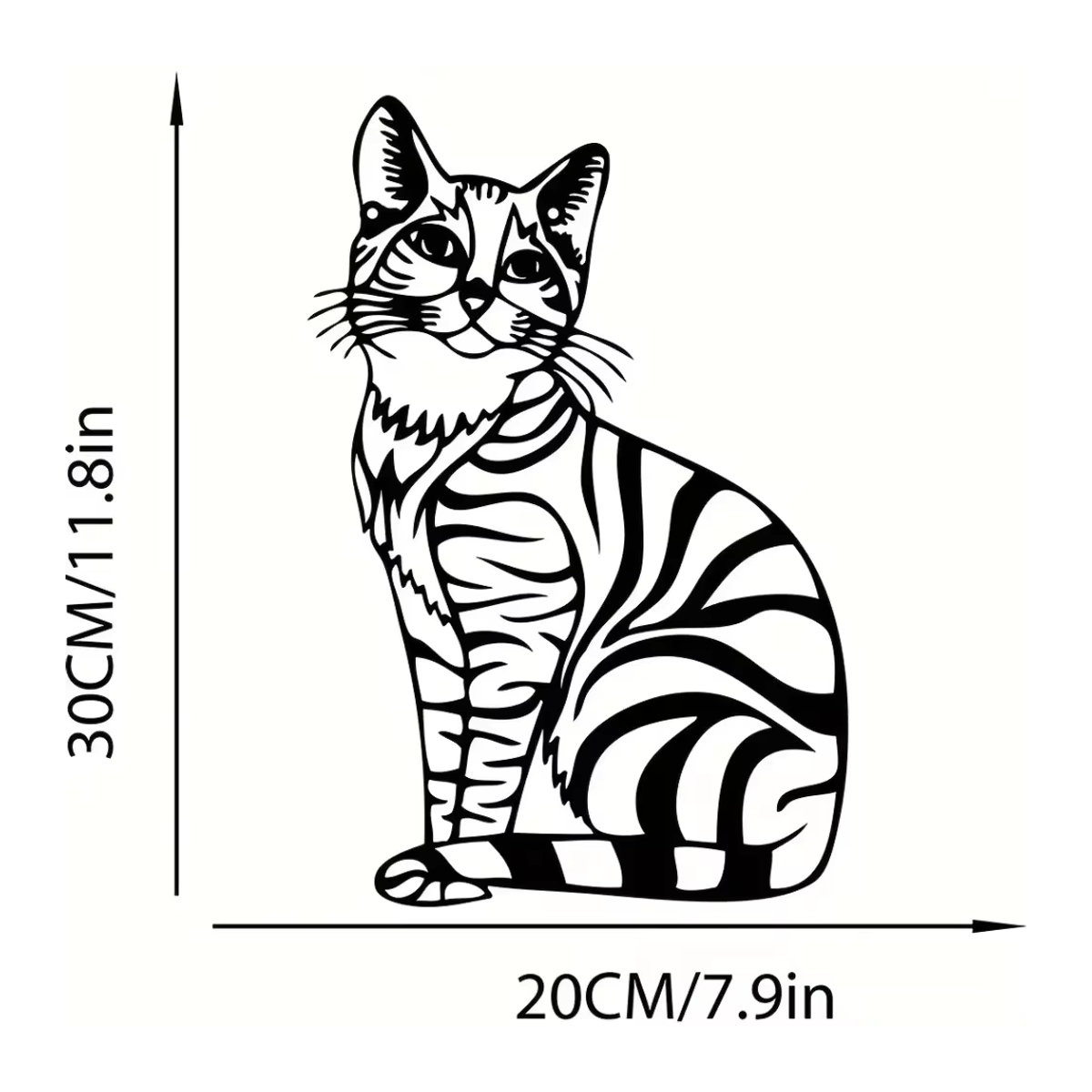 HELLOYOUNG Metall Wandbehang Anmutige Katze Wald Kabine in Schwarz, Wandmontage Hochformat B: 20 cm, H: 30 cm - Bild 2