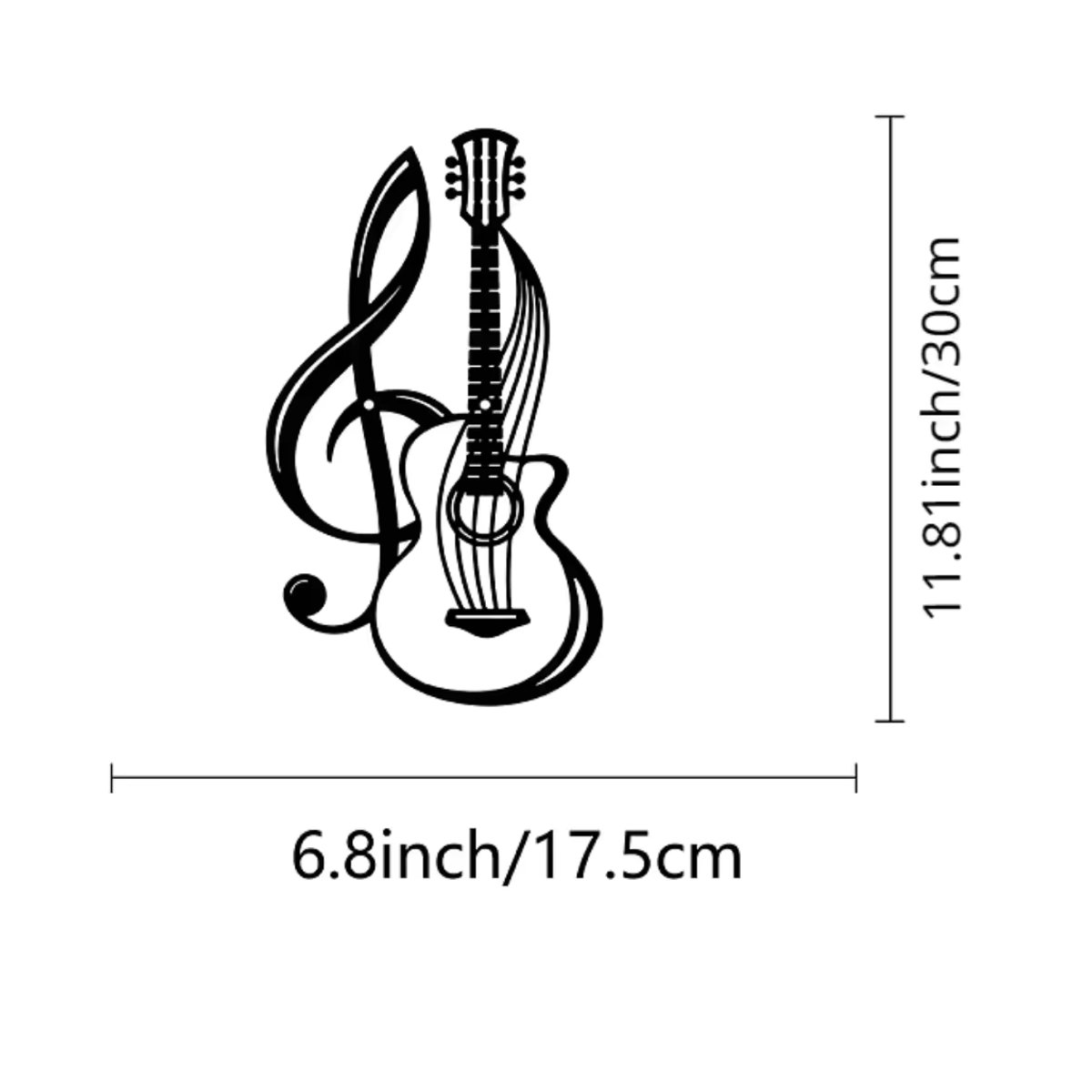 HELLOYOUNG Metall Wanddekoration mit Musiknoten und Violine in Schwarz - Bild 2