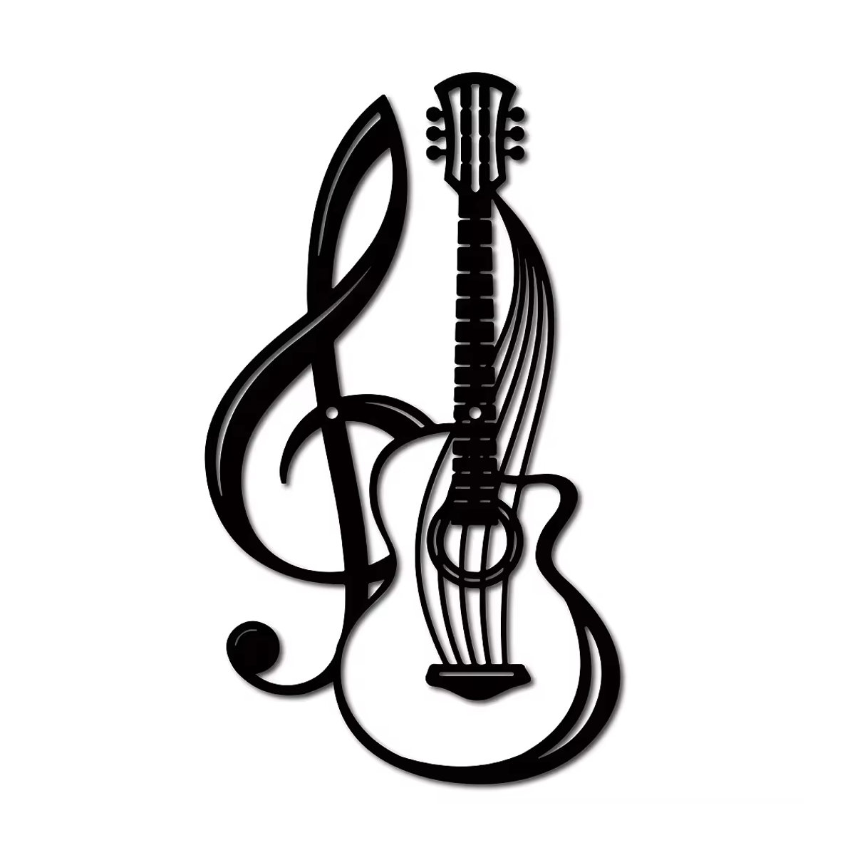 HELLOYOUNG Metall Wanddekoration mit Musiknoten und Violine in Schwarz - Bild 3