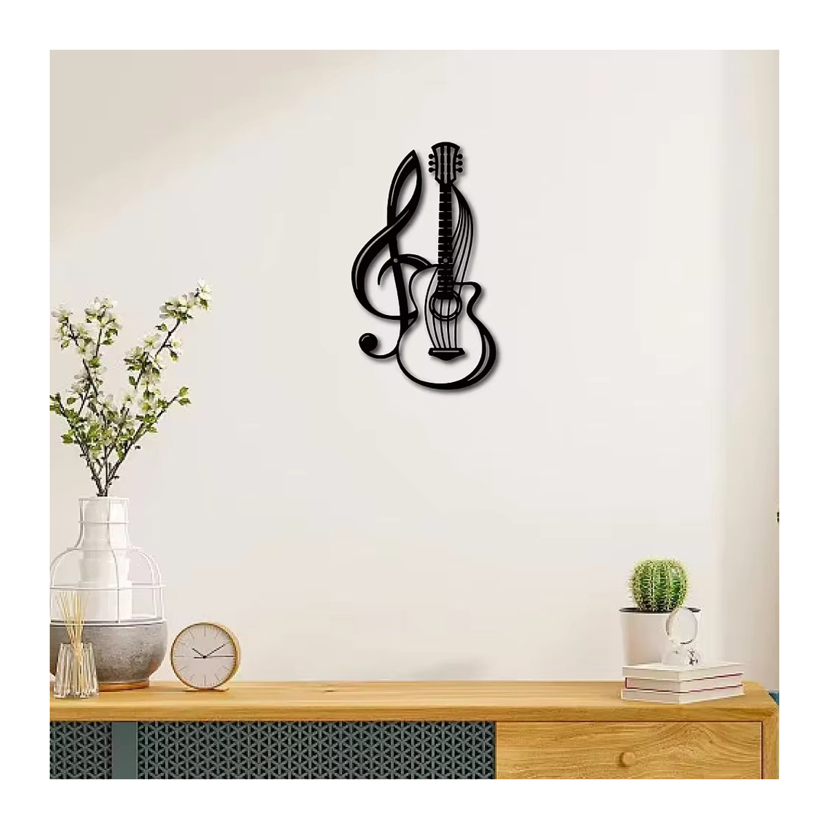HELLOYOUNG Metall Wanddekoration mit Musiknoten und Violine in Schwarz - Bild 4
