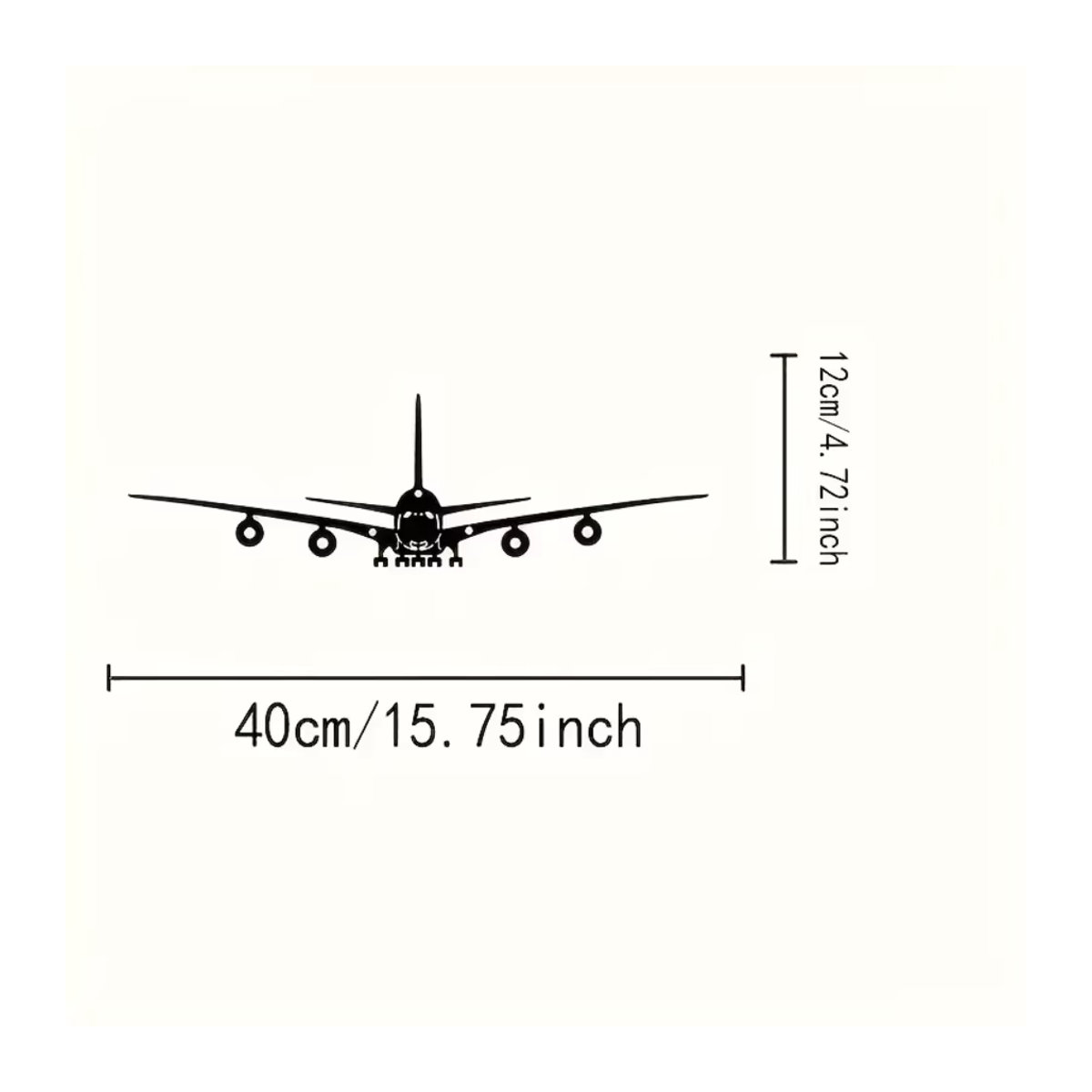 HELLOYOUNG Metall-Wandkunst Boeing-Flugzeugdekoration in Schwarz, minimalistisches Design für die Wandmontage - Bild 2