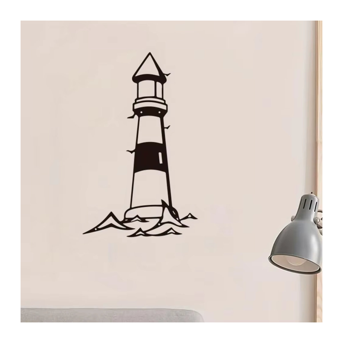 HELLOYOUNG Metall Wandkunst Leuchtturm Wandskulptur Maritim Schwarz - Bild 3