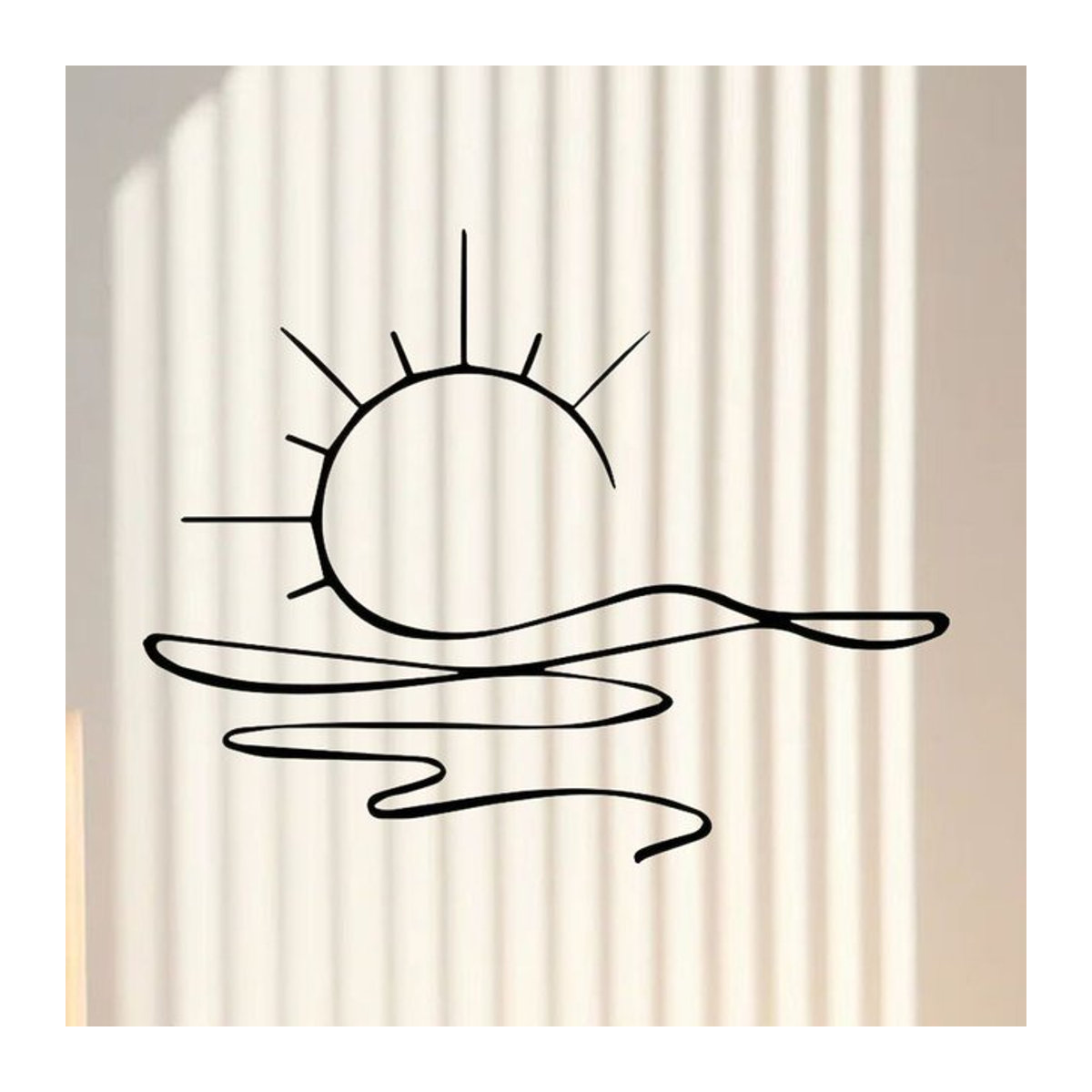 HELLOYOUNG Metall-Wandkunst Sonnenaufgang in Schwarz als minimalistisches Eisendekor zur Wandmontage - Bild 1
