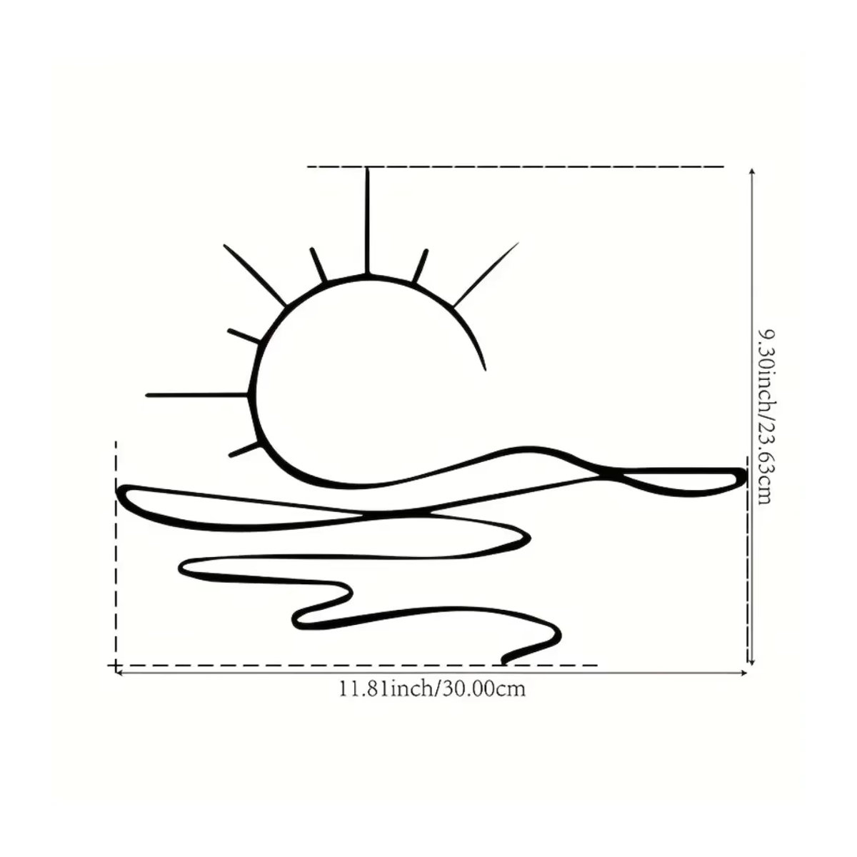 HELLOYOUNG Metall-Wandkunst Sonnenaufgang in Schwarz als minimalistisches Eisendekor zur Wandmontage - Bild 2