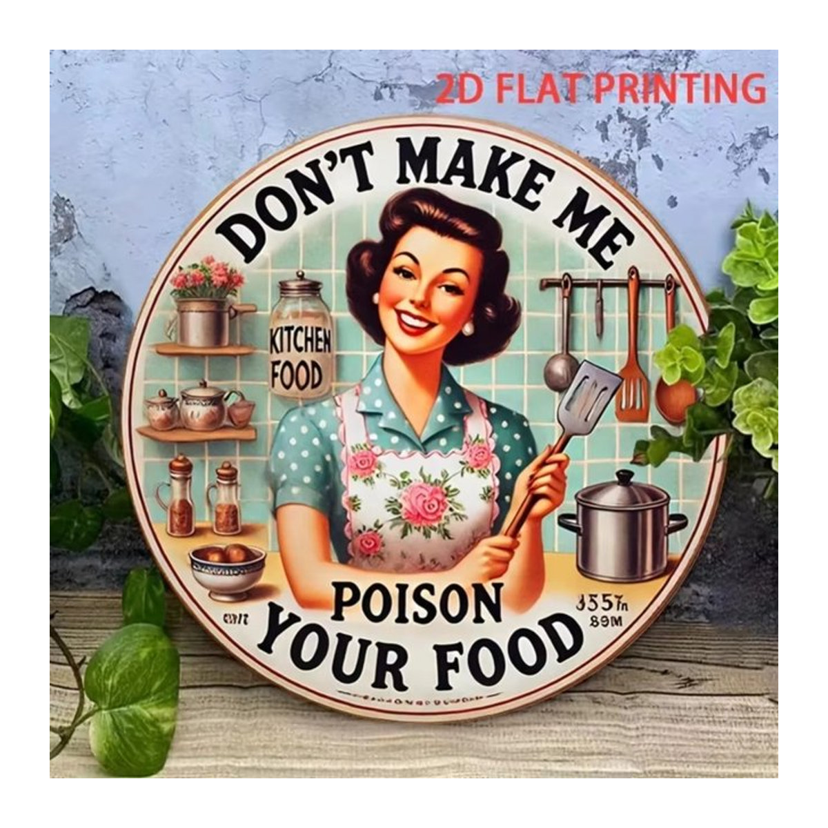 HELLOYOUNG Metallschild Don't Make Me Poison Your Food Vintage Wanddeko mehrfarbig - Bild 1