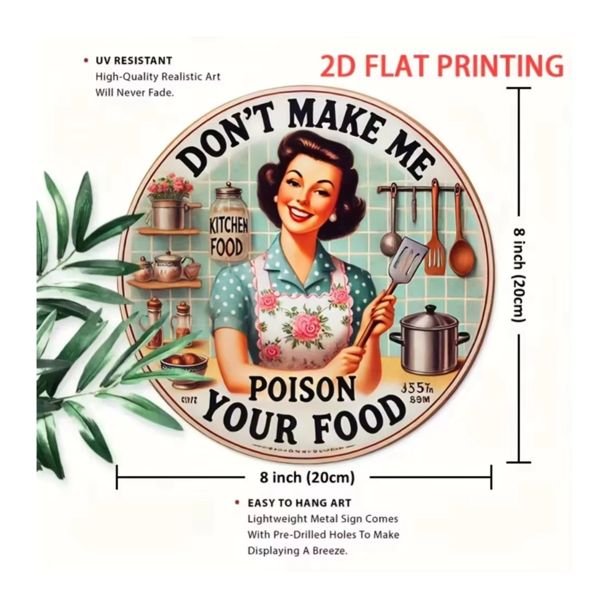 HELLOYOUNG Metallschild Don't Make Me Poison Your Food Vintage Wanddeko mehrfarbig - Bild 2
