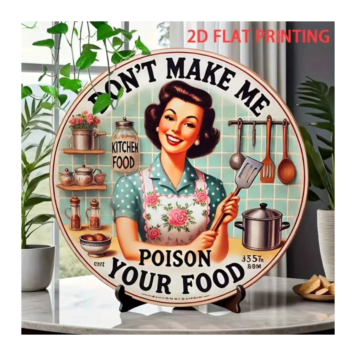 HELLOYOUNG Metallschild Don't Make Me Poison Your Food Vintage Wanddeko mehrfarbig - Bild 3