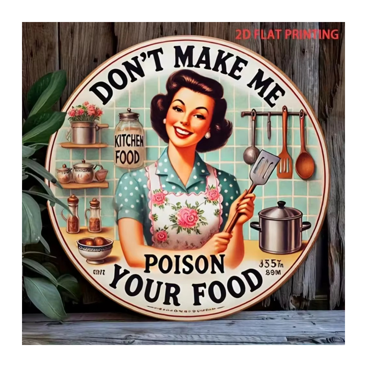HELLOYOUNG Metallschild Don't Make Me Poison Your Food Vintage Wanddeko mehrfarbig - Bild 4