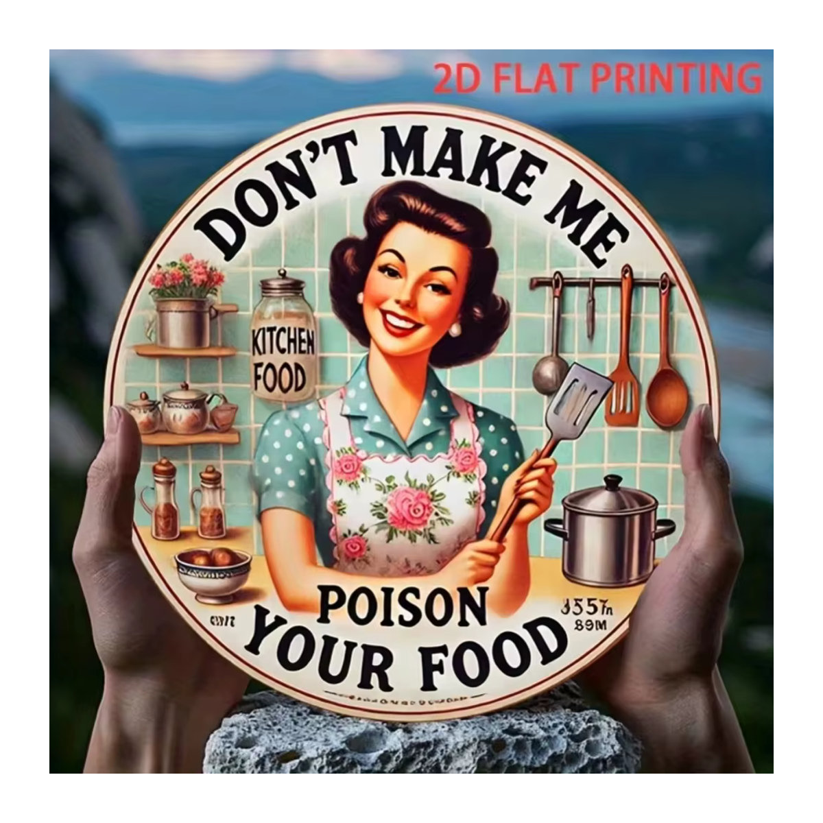 HELLOYOUNG Metallschild Don't Make Me Poison Your Food Vintage Wanddeko mehrfarbig - Bild 5