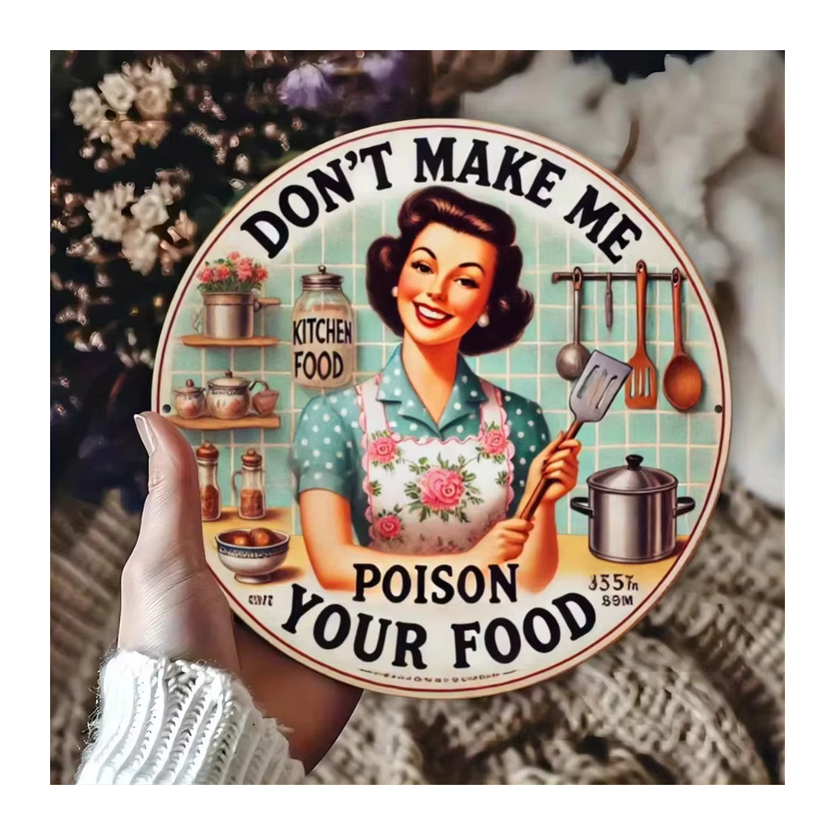 HELLOYOUNG Metallschild Don't Make Me Poison Your Food Vintage Wanddeko mehrfarbig - Bild 6