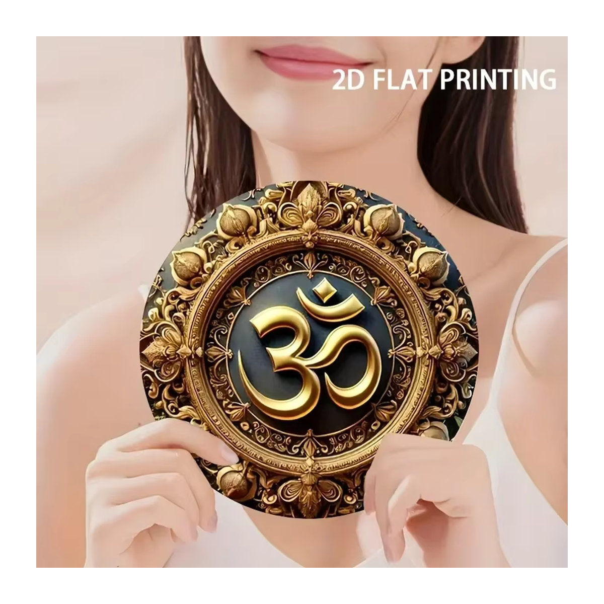 HELLOYOUNG Om Serenity Blechschild in Gold, Vintage Wanddekoration im Americana-Stil für Zuhause und Garten - Bild 3