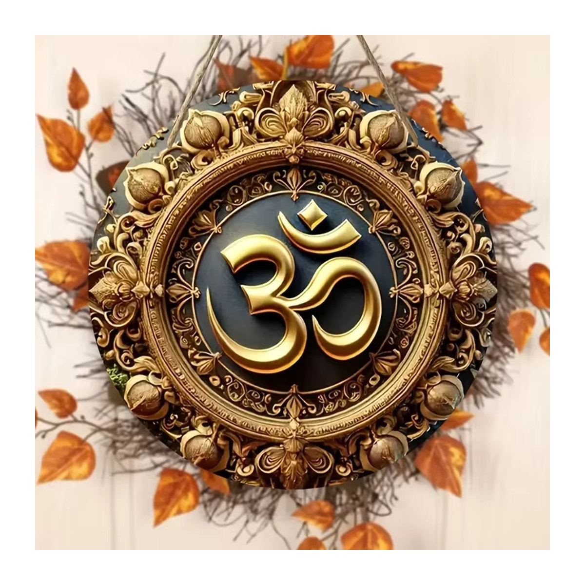 HELLOYOUNG Om Serenity Blechschild in Gold, Vintage Wanddekoration im Americana-Stil für Zuhause und Garten - Bild 6