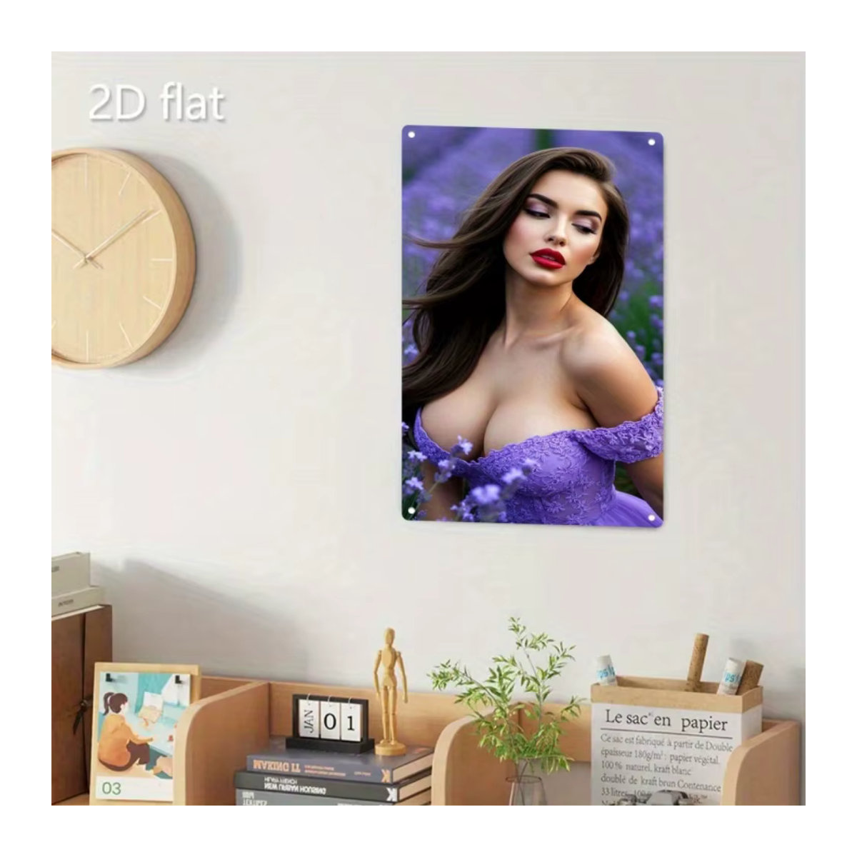 HELLOYOUNG Retro-Metallblechschild Vintage Wandkunst-Poster Porträt in Mehrfarbig, B/H: 20 x 30 cm - Bild 5