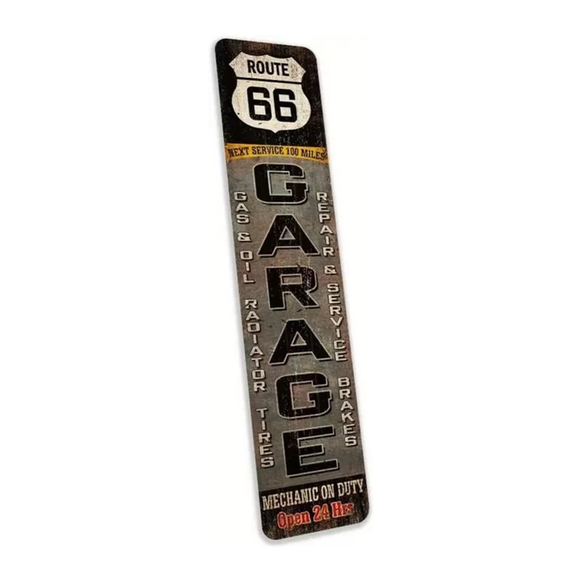 HELLOYOUNG Route 66 Retro-Metallschild im Vintage-Design, mehrfarbig, Rechteck B: 40 cm, H: 40 cm, T: 10 cm - Bild 1