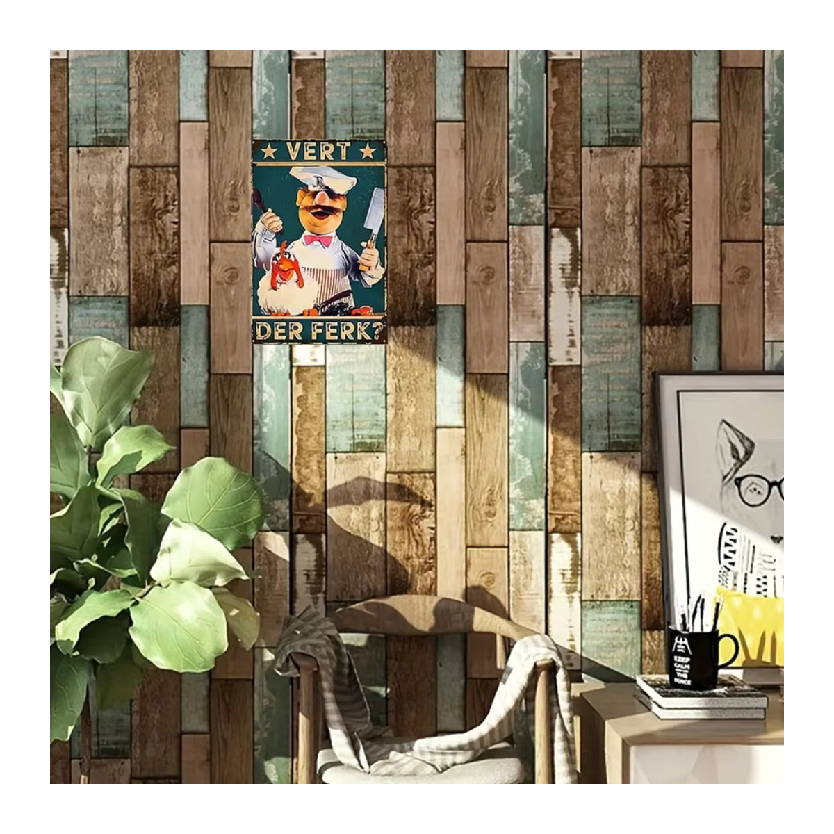 HELLOYOUNG Rustikales Metallschild Vert der Ferk Vintage Wanddeko für Küche und Esszimmer, Mehrfarbig, Breite: 30,48 cm, Höhe: 20,32 cm - Bild 4