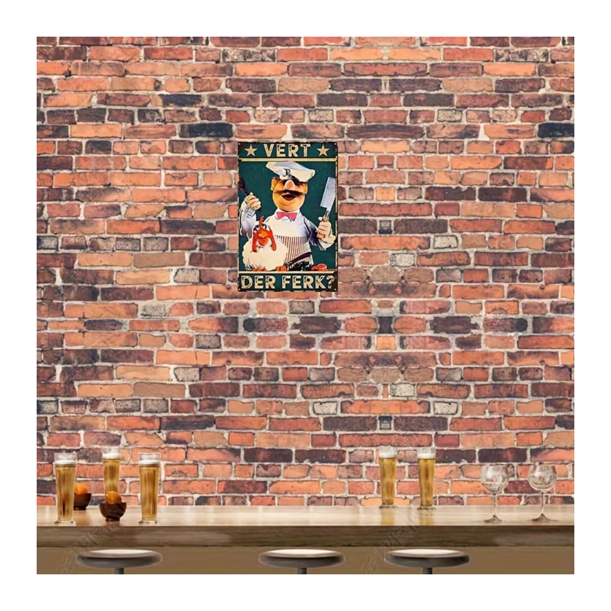 HELLOYOUNG Rustikales Metallschild Vert der Ferk Vintage Wanddeko für Küche und Esszimmer, Mehrfarbig, Breite: 30,48 cm, Höhe: 20,32 cm - Bild 5
