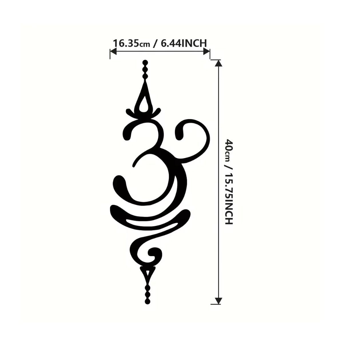HELLOYOUNG Sanskrit Atmung Metall Wandkunst in Schwarz für Yoga und Meditation im Bohemian Stil - Bild 2
