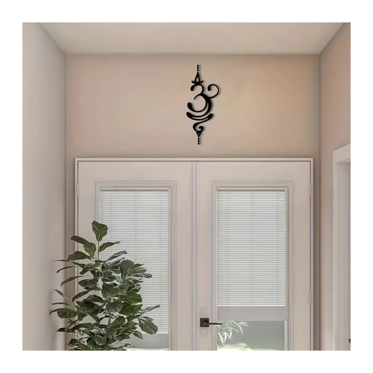 HELLOYOUNG Sanskrit Atmung Metall Wandkunst in Schwarz für Yoga und Meditation im Bohemian Stil - Bild 5
