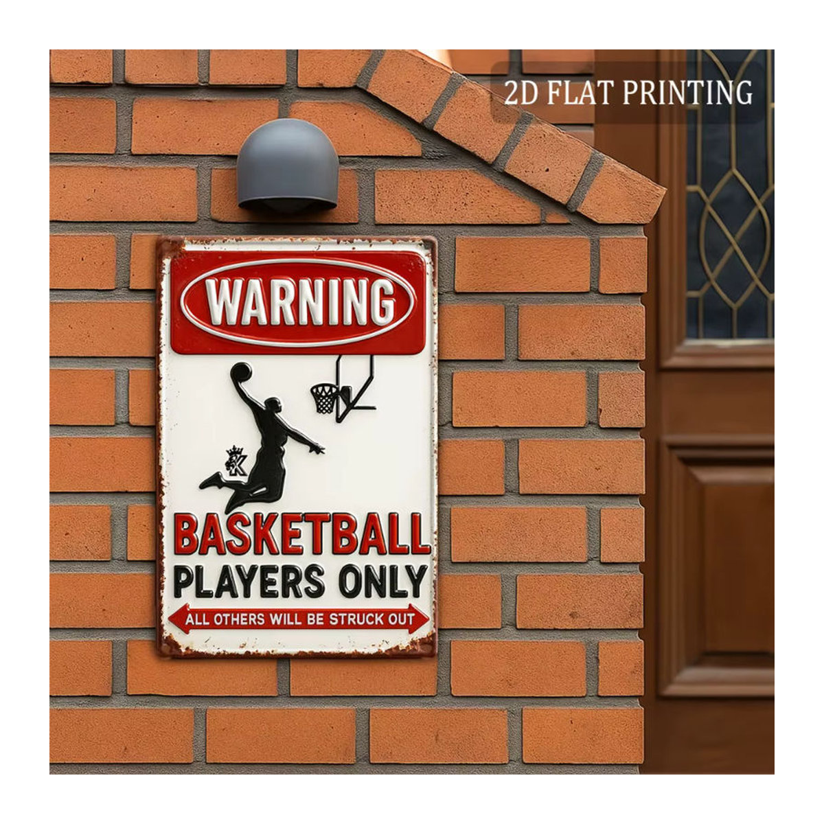 HELLOYOUNG Vintage Basketball Wandkunst aus Metall, Rustikale Sportdekoration Alle andere werden aushöhlen, Mehrfarbig, B: 30,5 cm, H: 30 cm - Bild 5