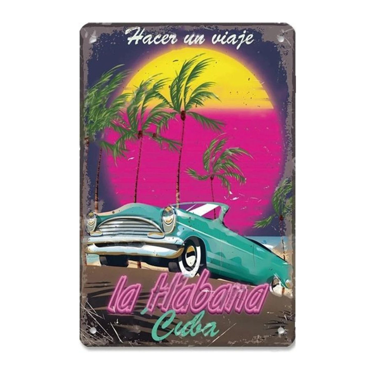HELLOYOUNG Vintage Blechschild Cuba Brasilien Havana Club Mojito Metallschild Wanddekoration Mehrfarbig B: 30 cm, H: 20 cm, T: 30 cm - Bild 1