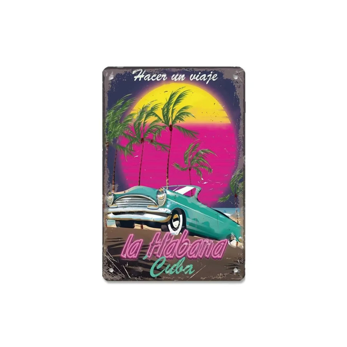 HELLOYOUNG Vintage Blechschild Cuba Brasilien Havana Club Mojito Metallschild Wanddekoration Mehrfarbig B: 30 cm, H: 20 cm, T: 30 cm - Bild 2