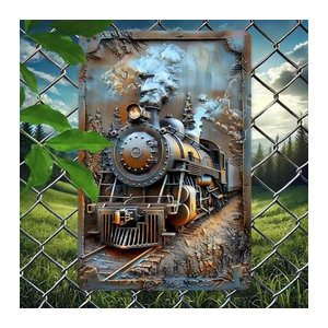 HELLOYOUNG Vintage Dampfzug Dekoration als Retro-Ornament in Mehrfarbig