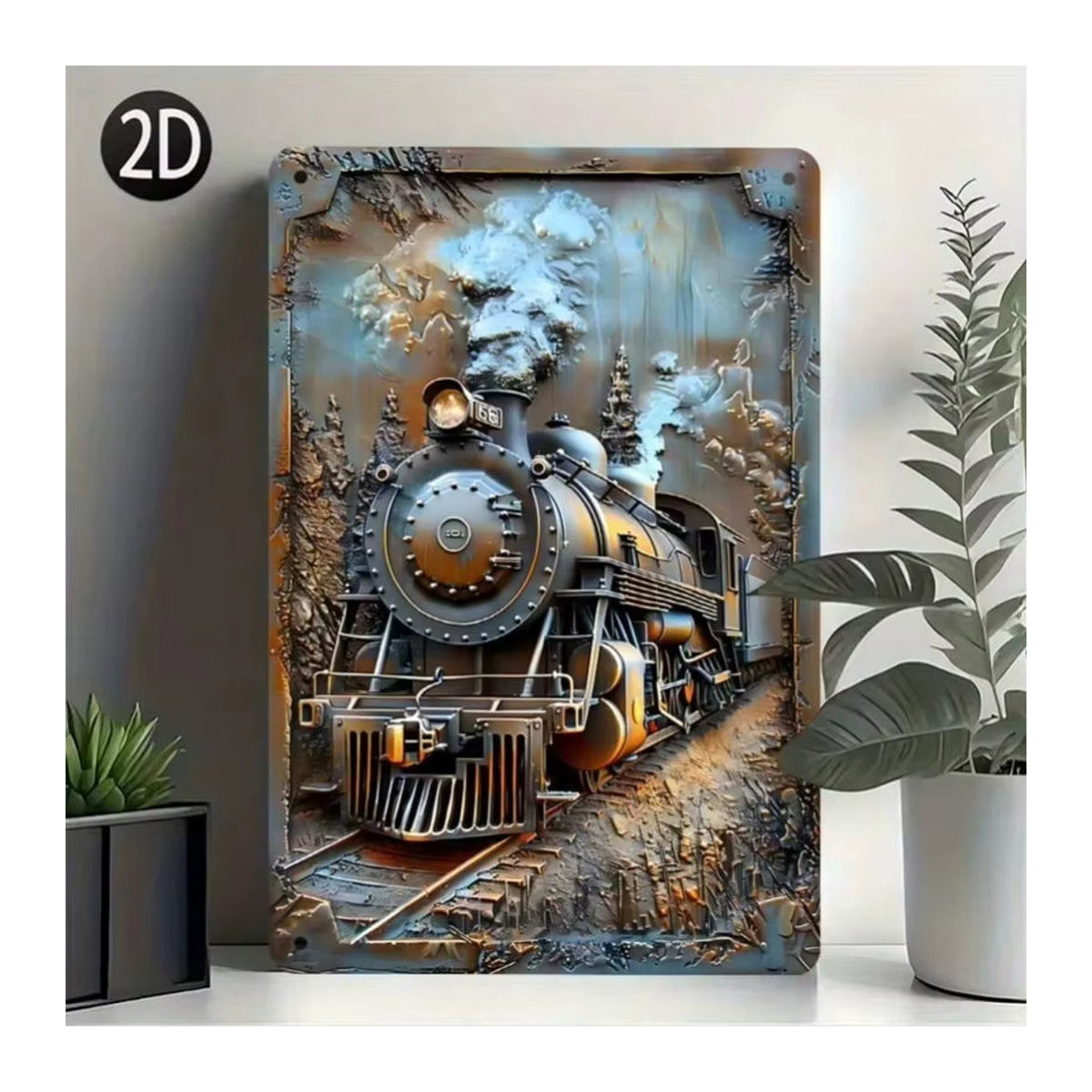 HELLOYOUNG Vintage Dampfzug Dekoration als Retro-Ornament in Mehrfarbig - Bild 3