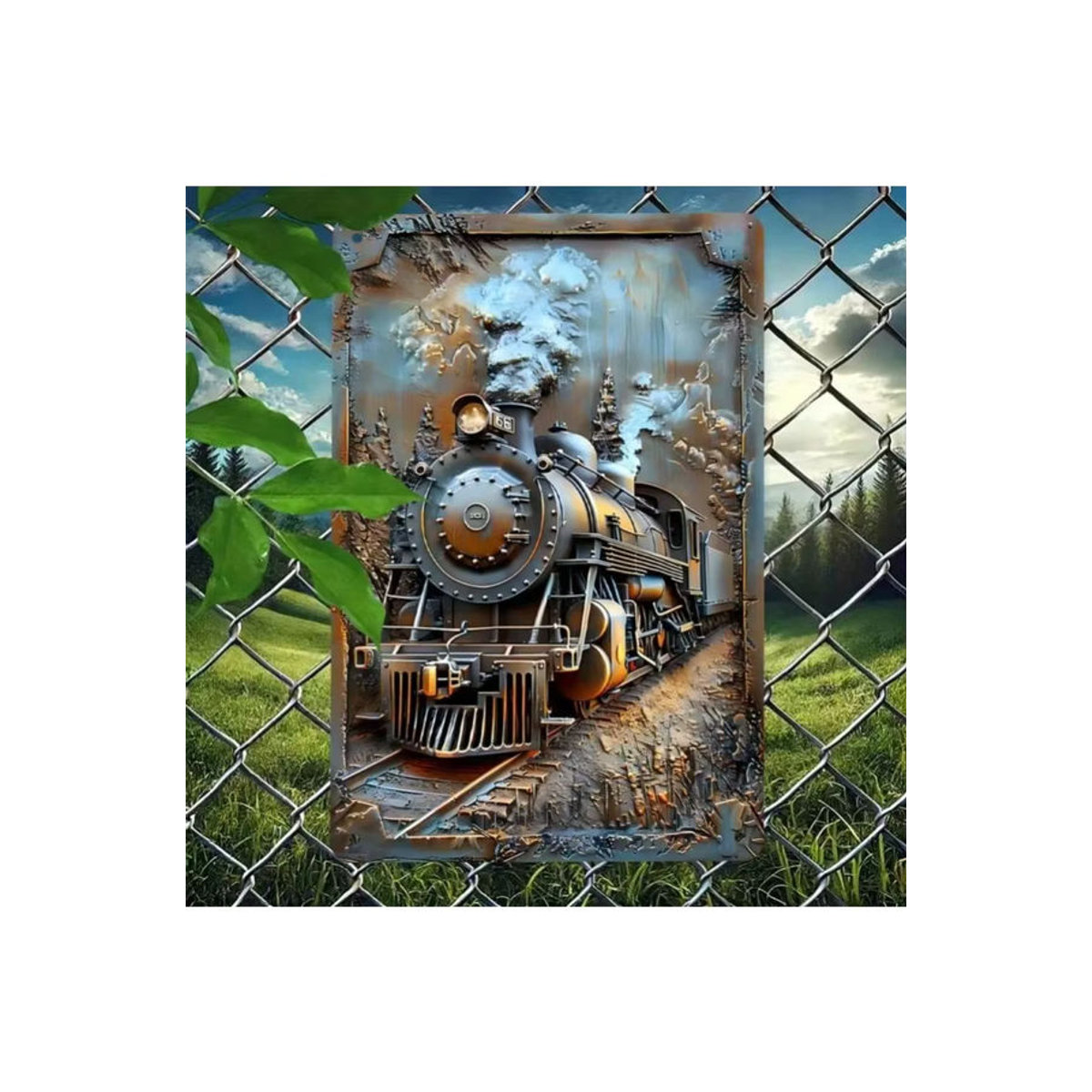 HELLOYOUNG Vintage Dampfzug Dekoration als Retro-Ornament in Mehrfarbig - Bild 5