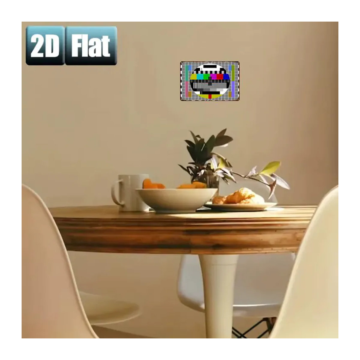 HELLOYOUNG Vintage Metall-Blechschild mit geometrischem TV-Testmuster, mehrfarbiges Retro Wanddekoration-Kunstposter, Breite: 20,32 cm, Höhe: 30,48 cm - Bild 3