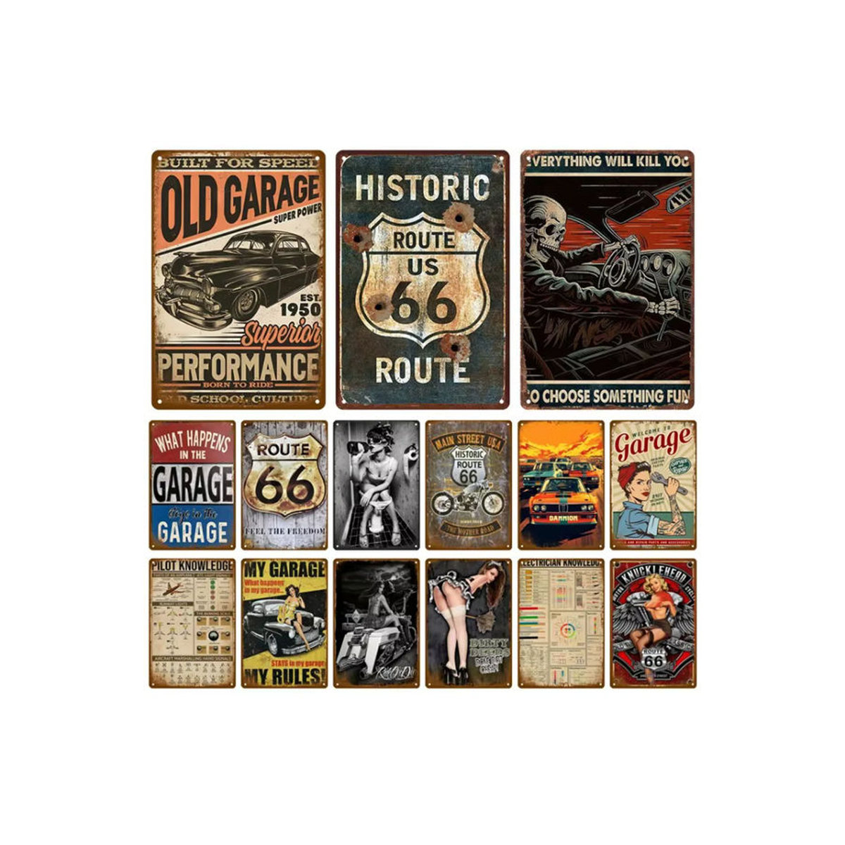 HELLOYOUNG Vintage Metall Blechschild Racing Motoröl Wanddekoration mehrfarbig B: 20 cm, H: 14 cm, T: 12 cm - Bild 5