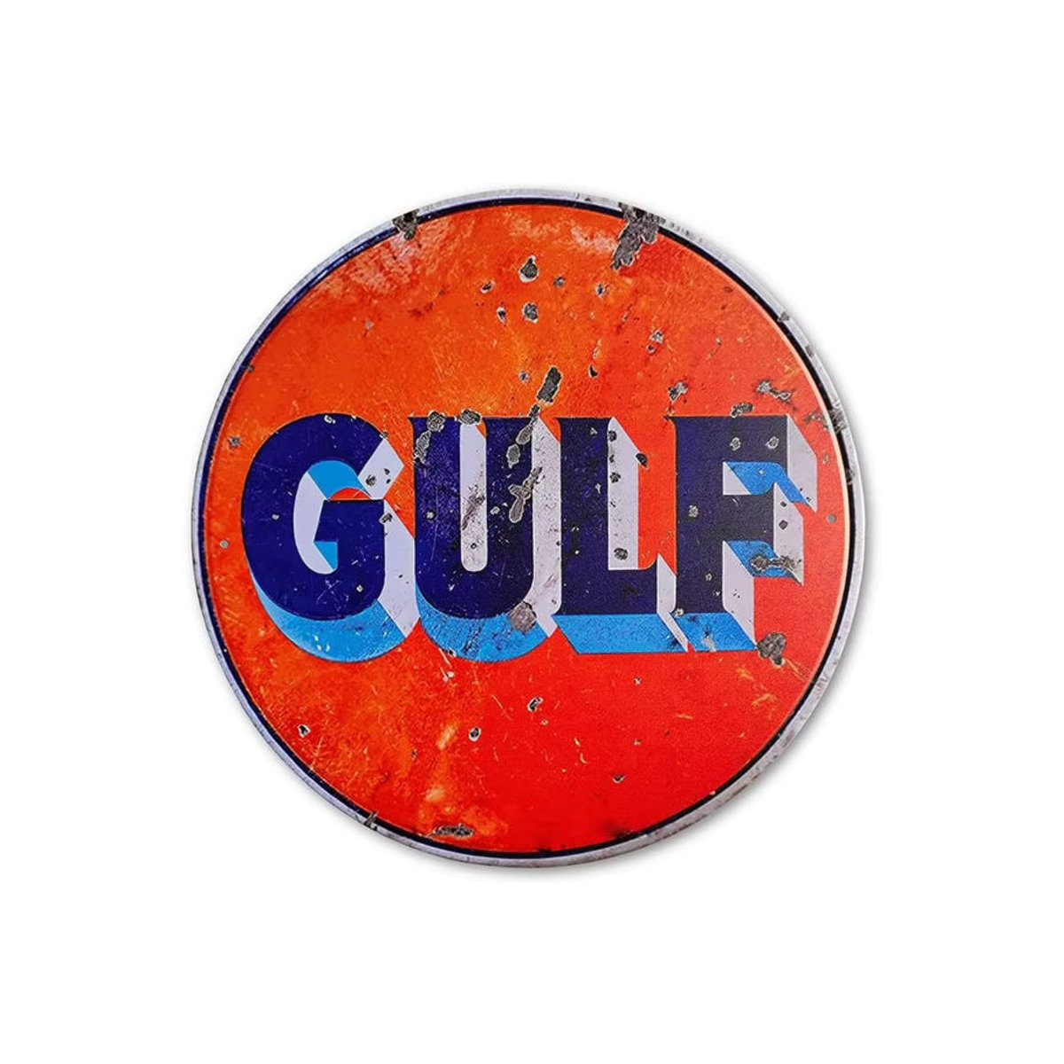 HELLOYOUNG Vintage Retro Metallblechschild rund in Orange zur Wanddekoration - Bild 7