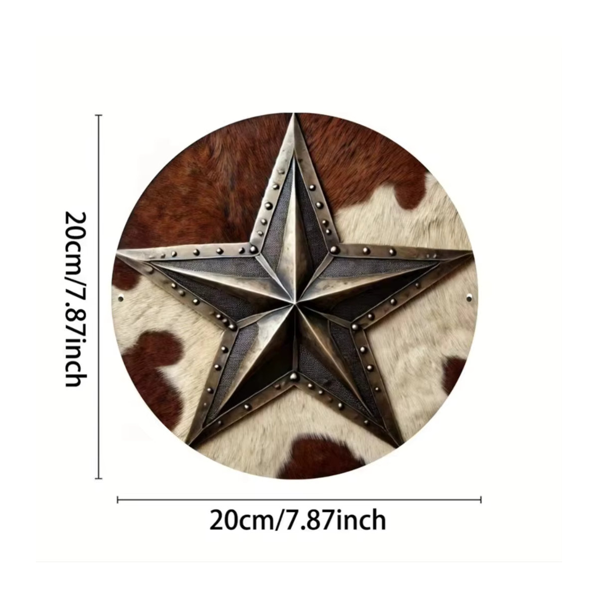 HELLOYOUNG Vintage Western Cowboy Stern Metallschild in Braun für Wandmontage - Bild 2