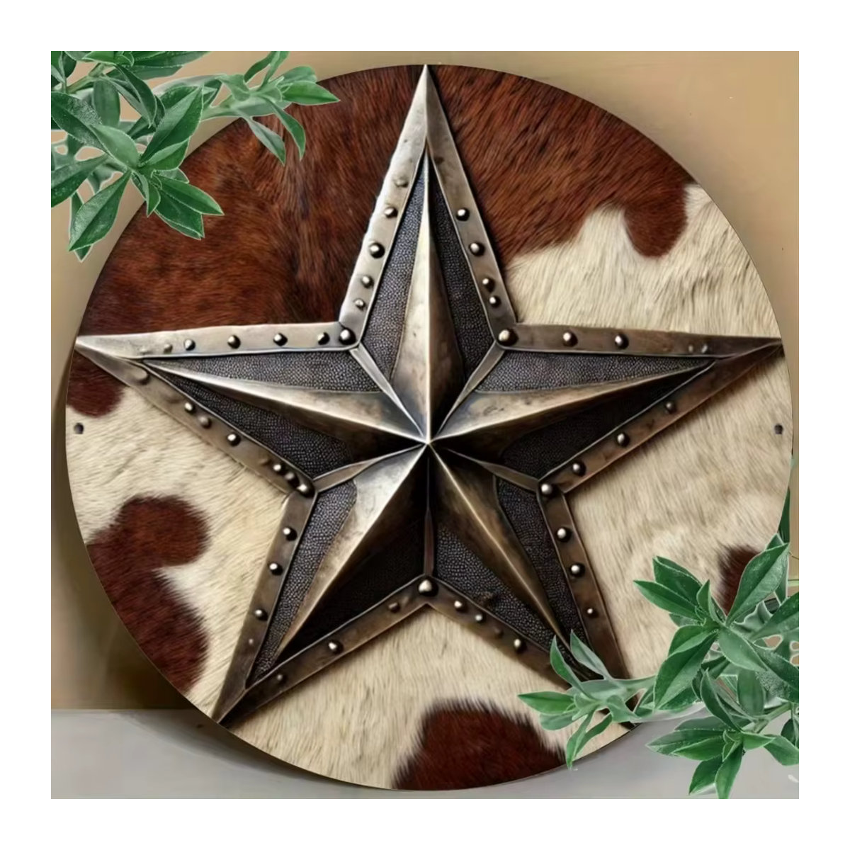 HELLOYOUNG Vintage Western Cowboy Stern Metallschild in Braun für Wandmontage - Bild 6