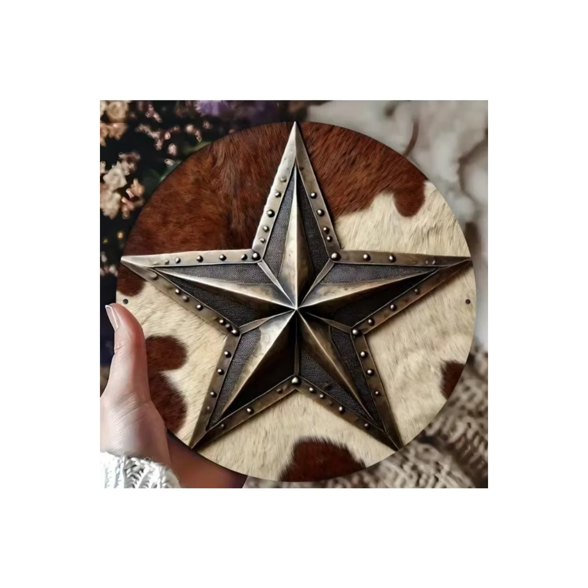 HELLOYOUNG Vintage Western Cowboy Stern Metallschild in Braun für Wandmontage - Bild 7