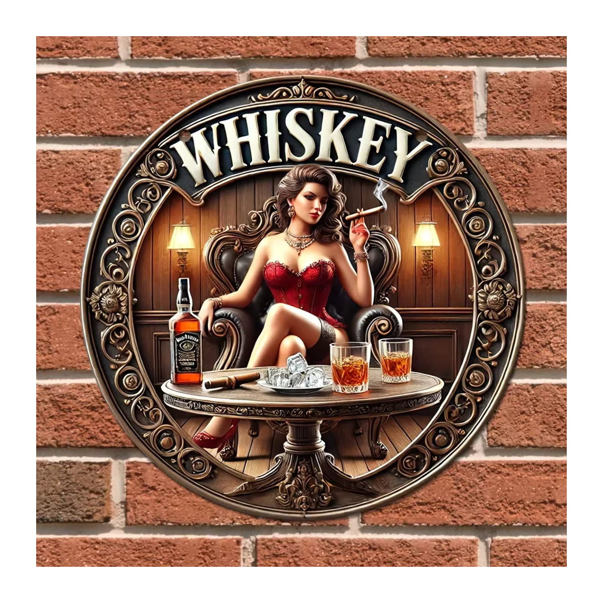 HELLOYOUNG Vintage Whisky Metallschild rund mehrfarbig - Bild 3