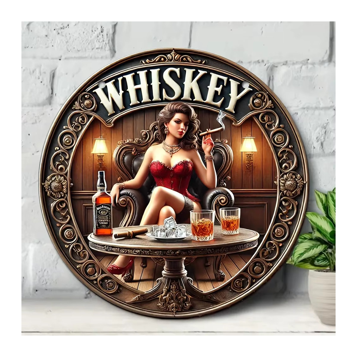 HELLOYOUNG Vintage Whisky Metallschild rund mehrfarbig - Bild 4