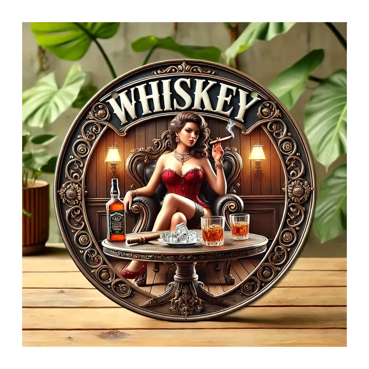 HELLOYOUNG Vintage Whisky Metallschild rund mehrfarbig - Bild 5