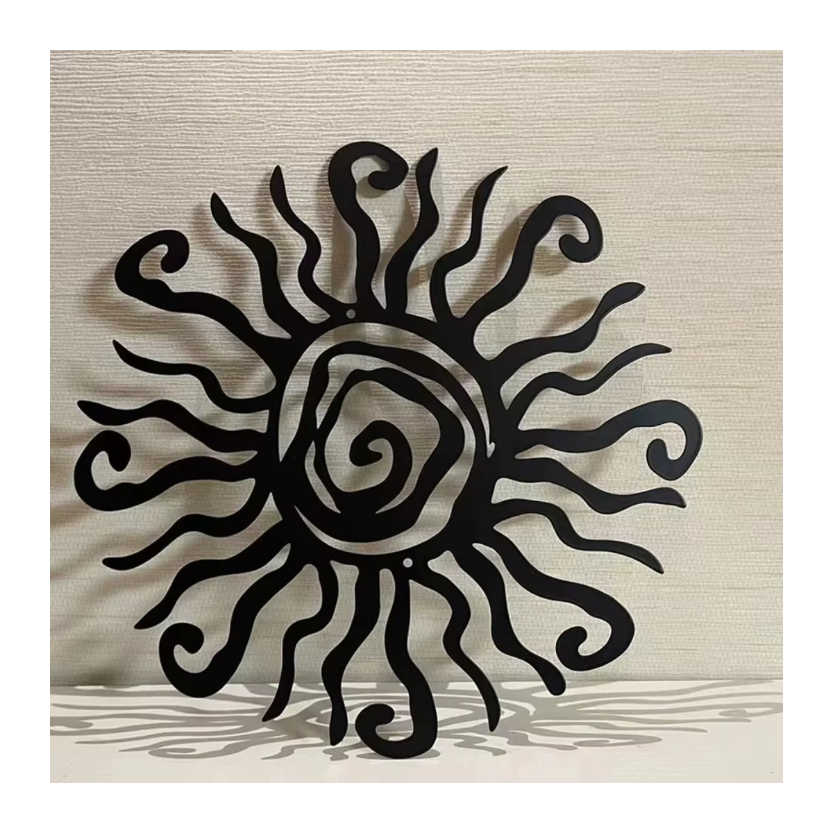 HELLOYOUNG Wacky Sun Metall-Wandkunst Schwarz, Wandmontiertes Kunstwerk für Garten und Haus, Durchmesser: 45,72 cm - Bild 6