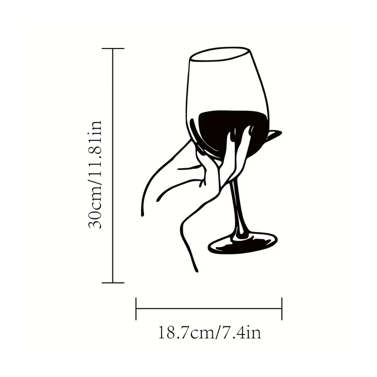 HELLOYOUNG Wanddekoration aus Metall für Weinliebhaberinnen in Schwarz mit minimalistischem Design - Bild 2