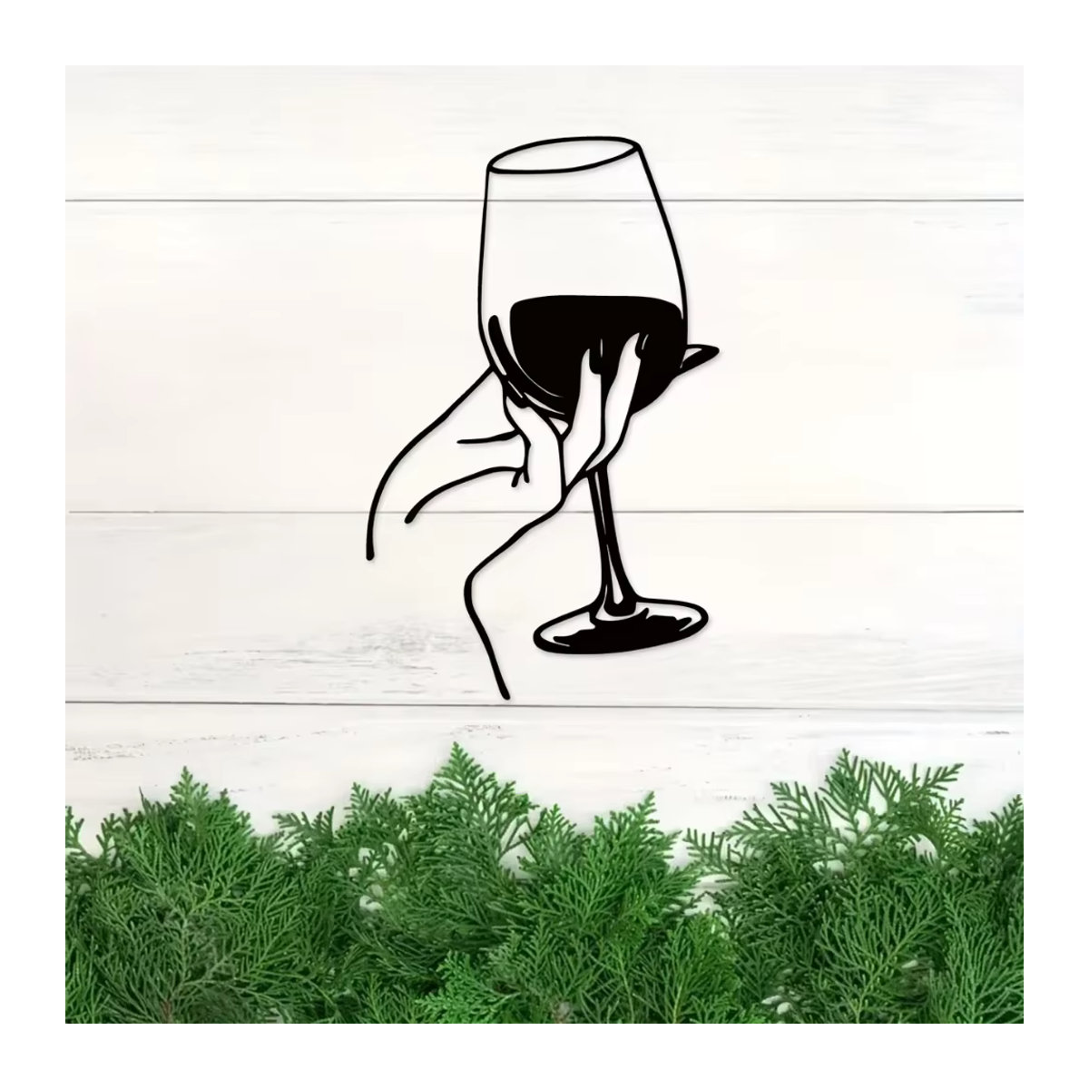 HELLOYOUNG Wanddekoration aus Metall für Weinliebhaberinnen in Schwarz mit minimalistischem Design - Bild 3