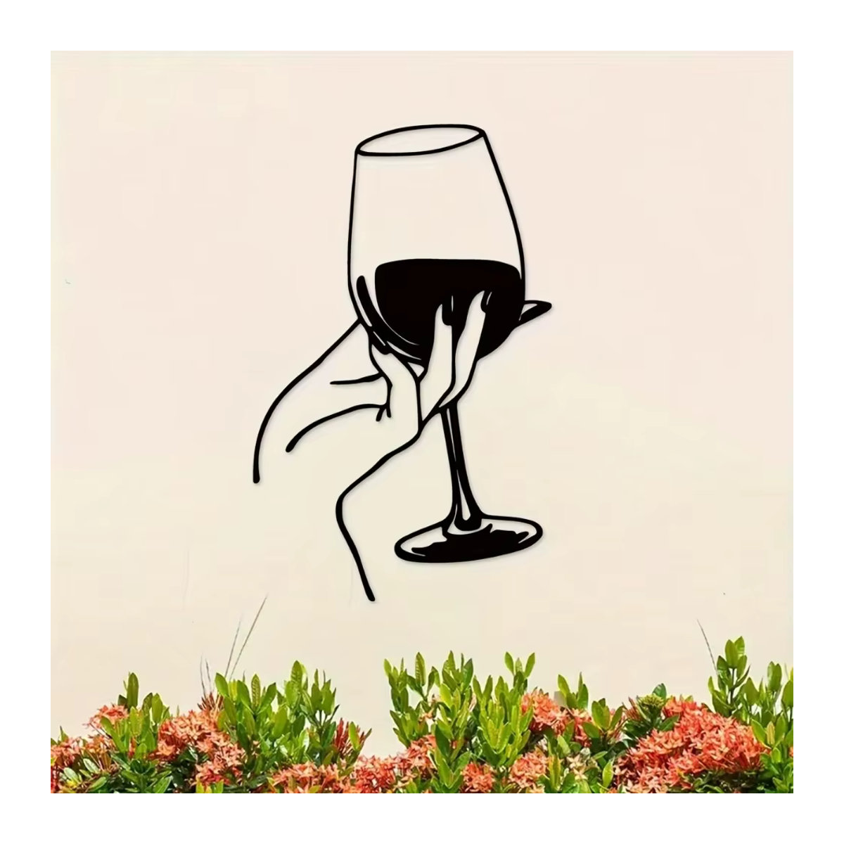 HELLOYOUNG Wanddekoration aus Metall für Weinliebhaberinnen in Schwarz mit minimalistischem Design - Bild 4
