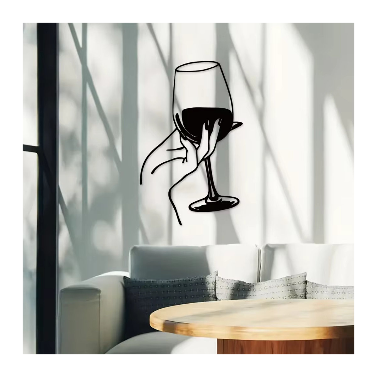 HELLOYOUNG Wanddekoration aus Metall für Weinliebhaberinnen in Schwarz mit minimalistischem Design - Bild 6