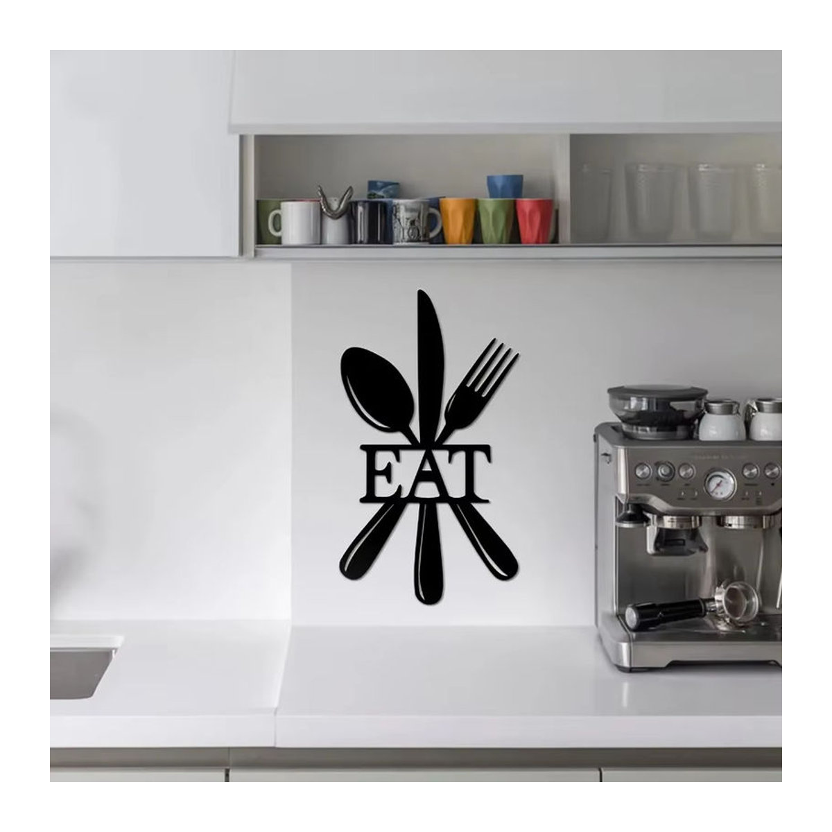HELLOYOUNG Wanddekoration aus Metall in Schwarz im Landhausstil mit Besteck-Motiv für Küche und Restaurant - Bild 3