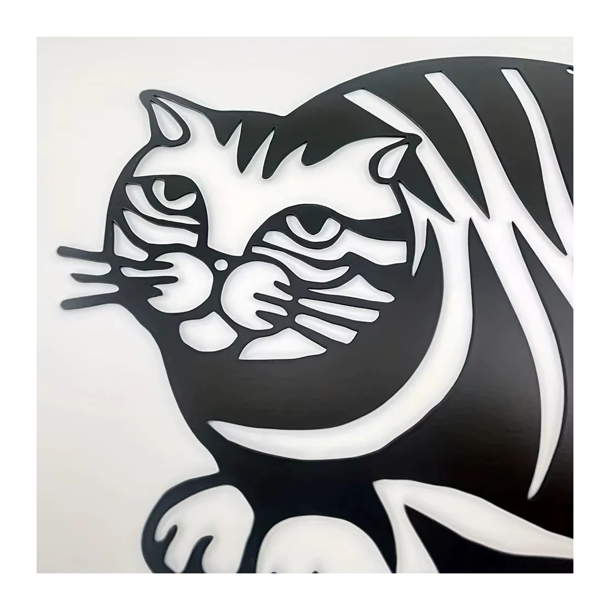 HELLOYOUNG Wanddekoration aus Metall mit geometrischem Katzen-Design in Schwarz zum Aufhängen - Bild 5