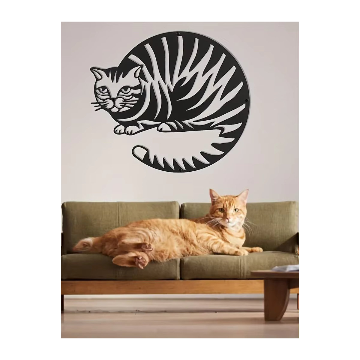 HELLOYOUNG Wanddekoration aus Metall mit geometrischem Katzen-Design in Schwarz zum Aufhängen - Bild 7