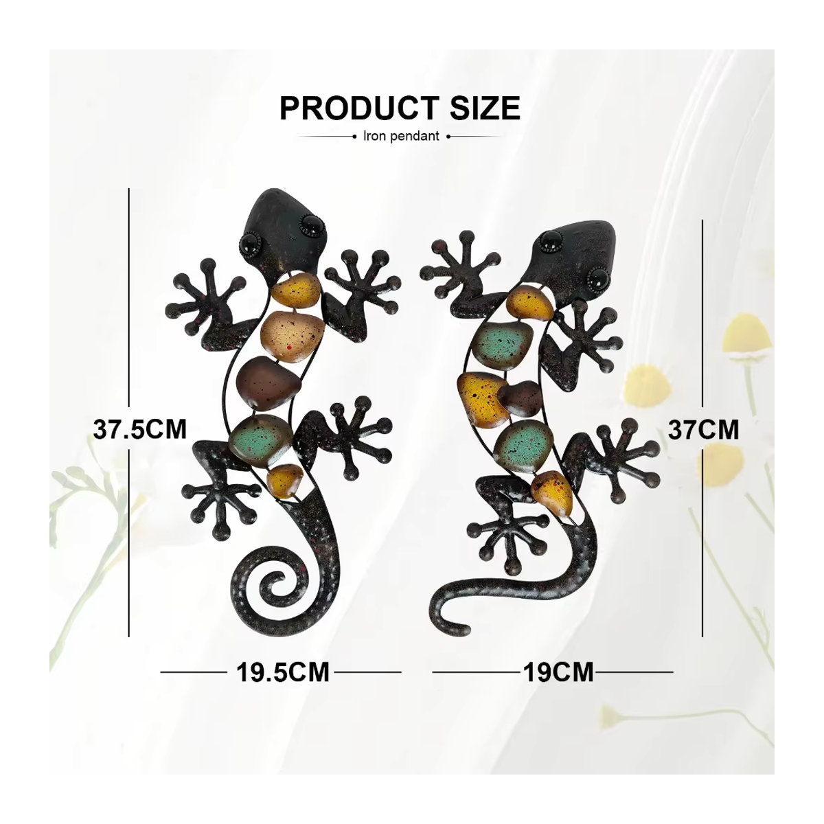 HELLOYOUNG Wanddekoration Gecko Eidechse aus Metall in Schwarz im Industrial Design - Bild 2