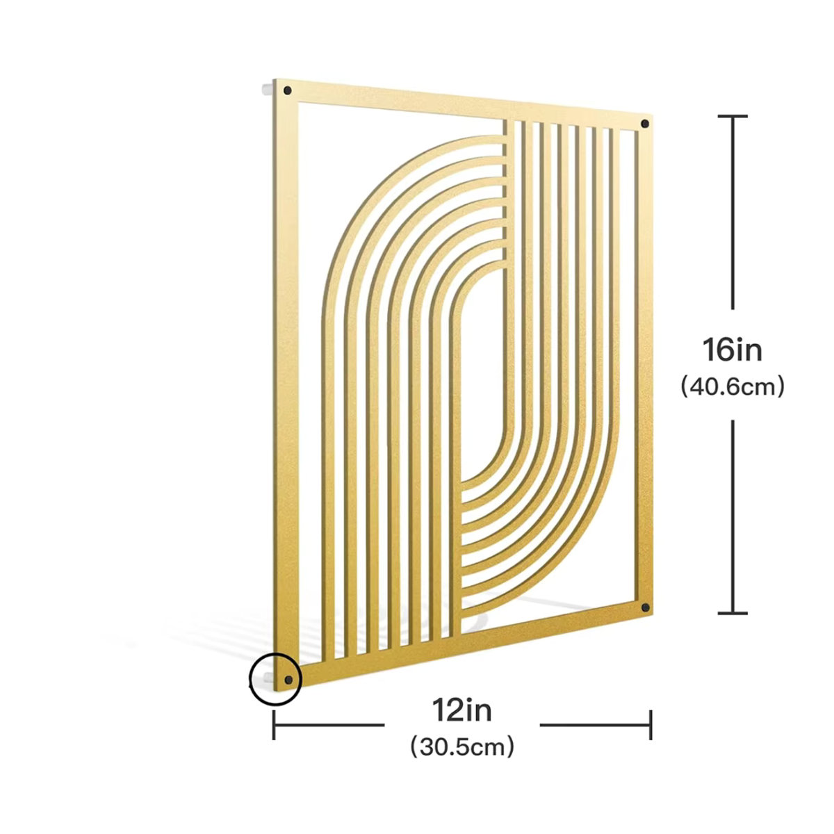 HELLOYOUNG Wandkunst aus Metall in Gold mit geometrischem Mid-Century-Design zur Wandmontage - Bild 1