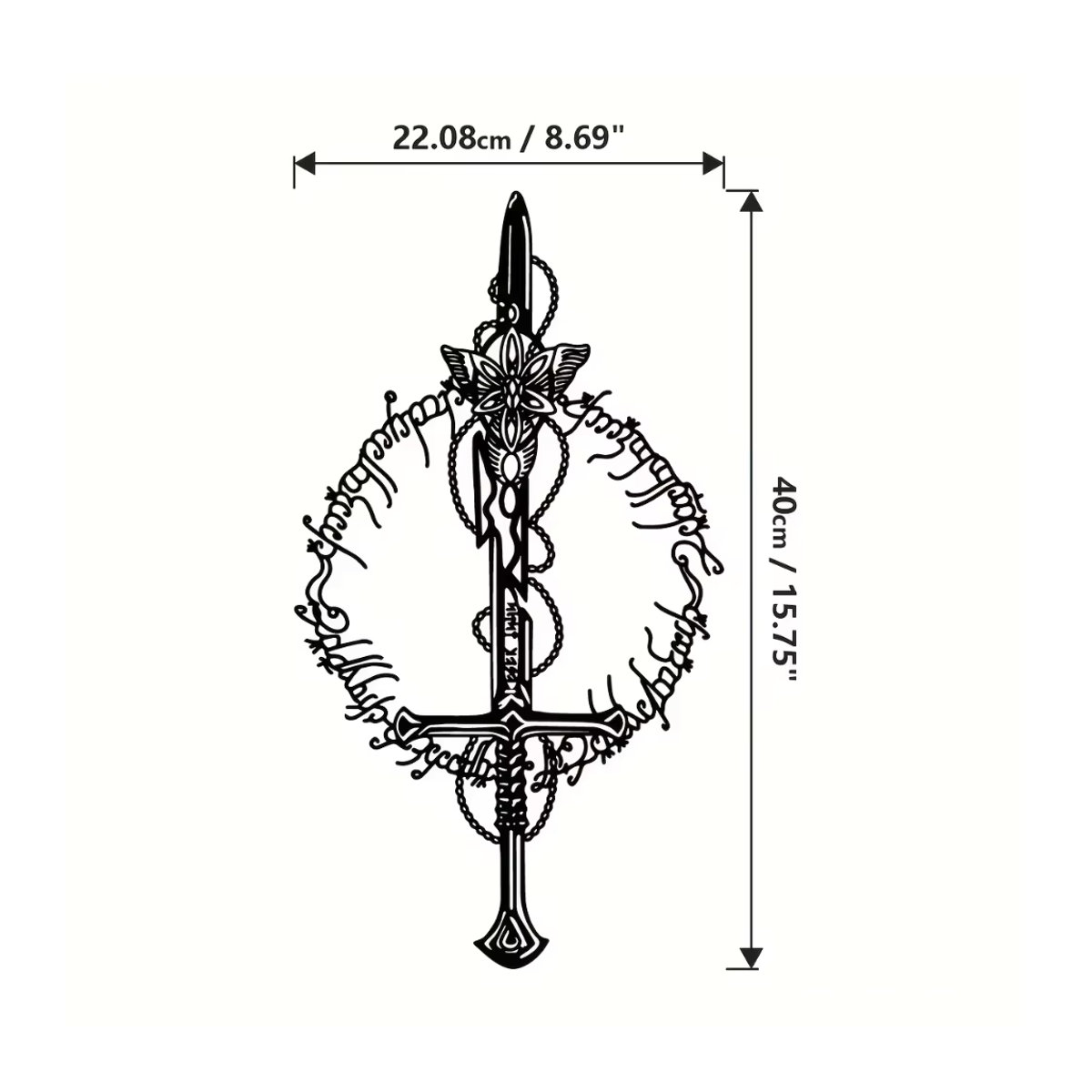 HELLOYOUNG Wandkunst aus Metall Magisches Königreich Mystischer Ring in Schwarz - Bild 2