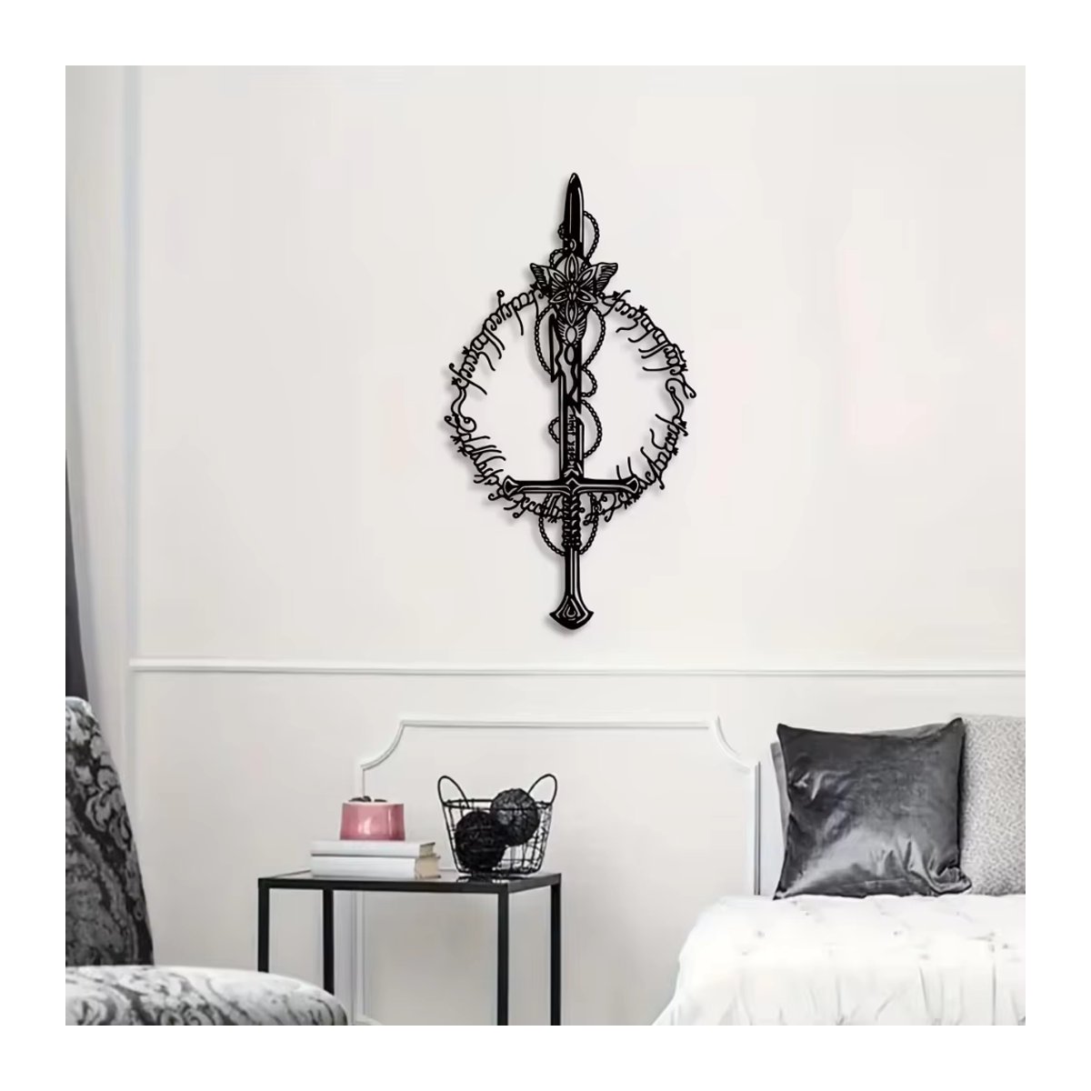 HELLOYOUNG Wandkunst aus Metall Magisches Königreich Mystischer Ring in Schwarz - Bild 3